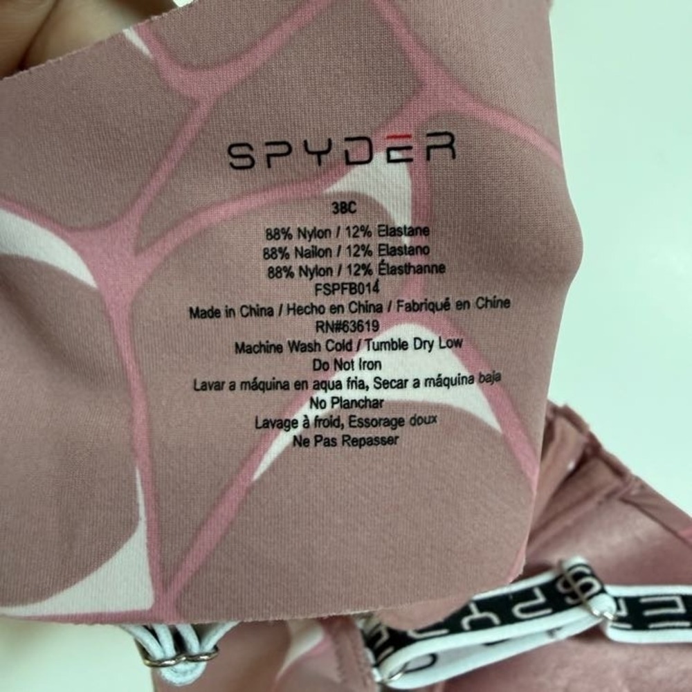 Spyder Push Up Bra Pink Women 38C Geo Marble New! - Picture 7 of 7